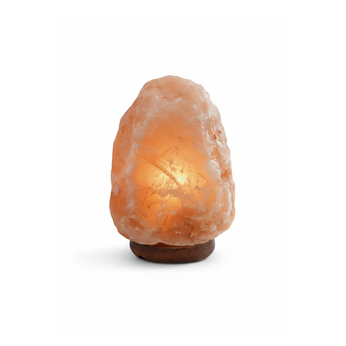 Lámpara de sal del Himalaya Namasté® con base de madera, lámpara tubular, regulador de intensidad y conexión 220V