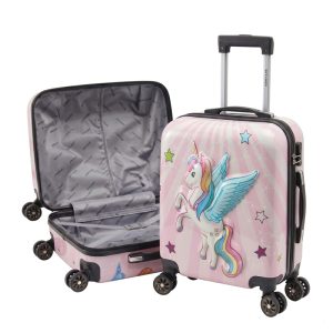 Valija Skyliner® Unicornio con manija extensible de metal, candado con combinación y ruedas 360º